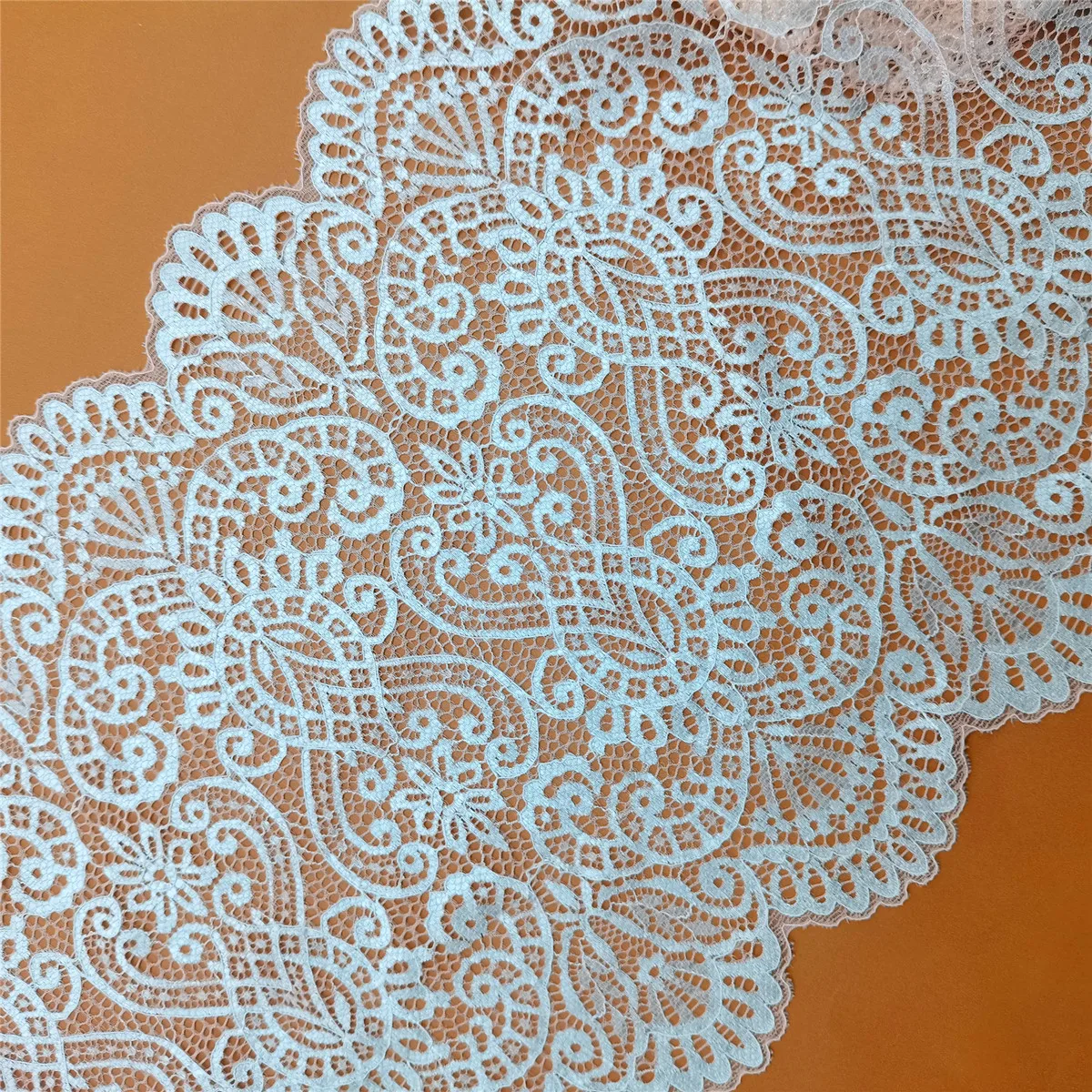 Luxury Pressed Lace Elastic Lace Trim, Nylon Spandex Lace Fabric for Women