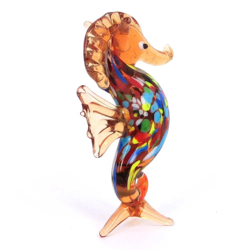 
Murano handmade decorative animal figurine craft glass sea horse 