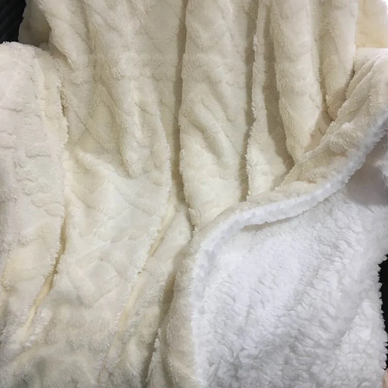 Customized Polyester Knitted Warm Soft Two Sides Sherpa fleece Blanket