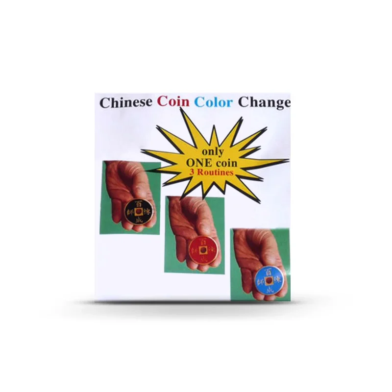 Classic Chinese Coin Color Change Magic Tricks Magician Close Up Illusion Prop Gimmick Mentalism 3 Colors Coins Change Magia