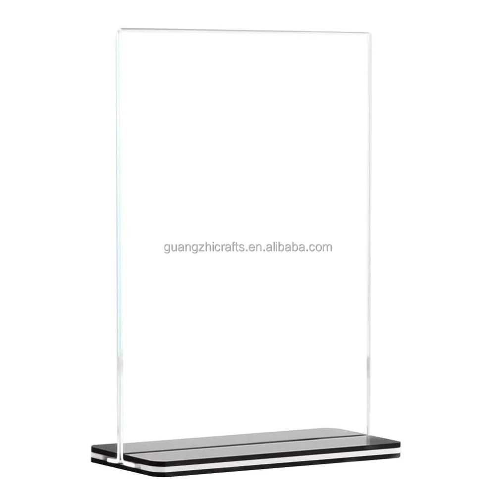 T-Shape Black Base Double-Sided Acrylic Menu Display 5x7 Inch Acrylic Sign Holder