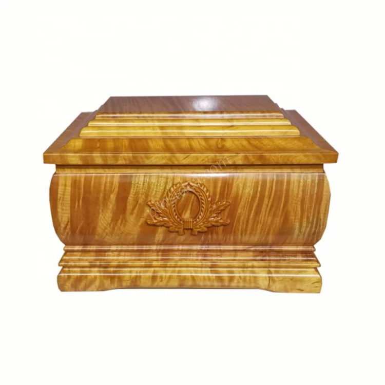 Wholesale and customization of funeral supplies, traditional classic style solid wood coffins, Human Adult Cremation casket