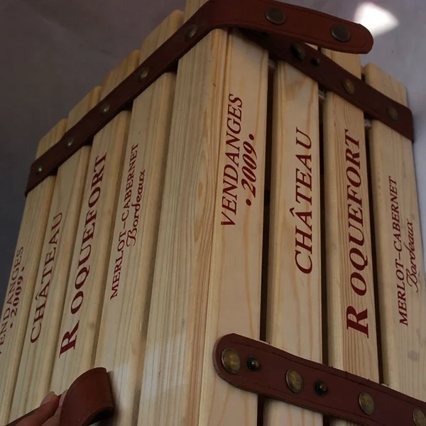 Unique Shape Antique European Style Cheap Unfinished Wooden Wine Box For Packing