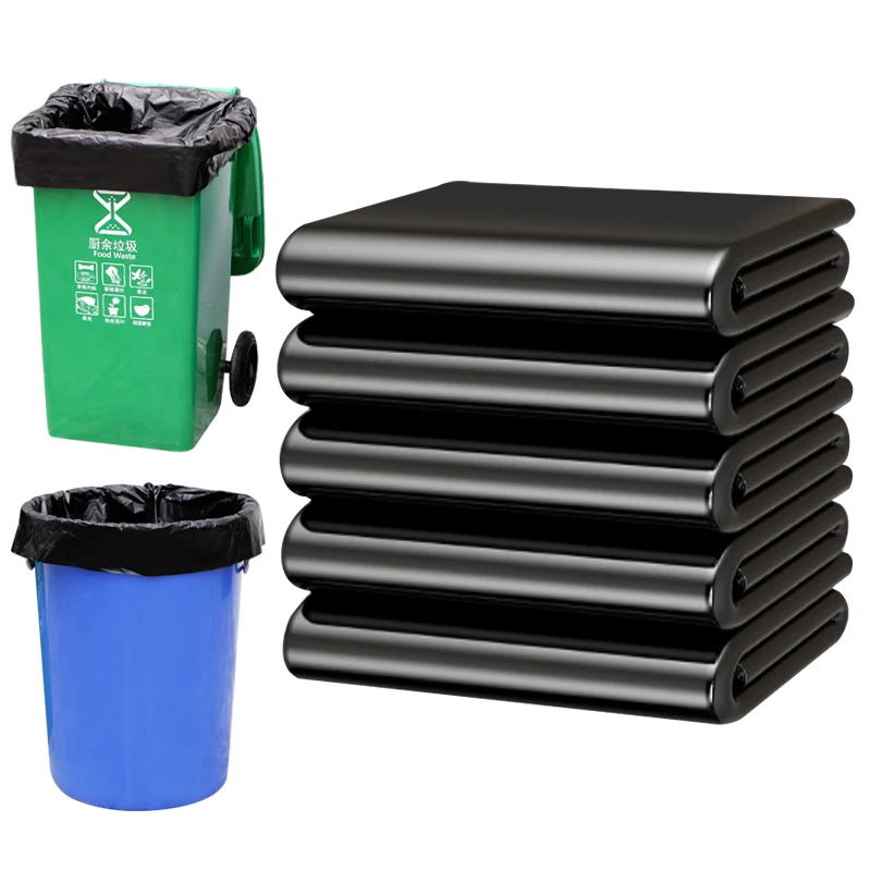 Customized Logo 90*110cm 20 microns 19g HDPE Plastic Zipper Trash Bag Secure for Household Use in Food Packaging Clothing