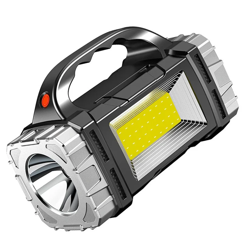 Powerful searchlight with tent lamp, warning blinker, rechargeable LED camping light SOS handheld spotlight built-in power bank