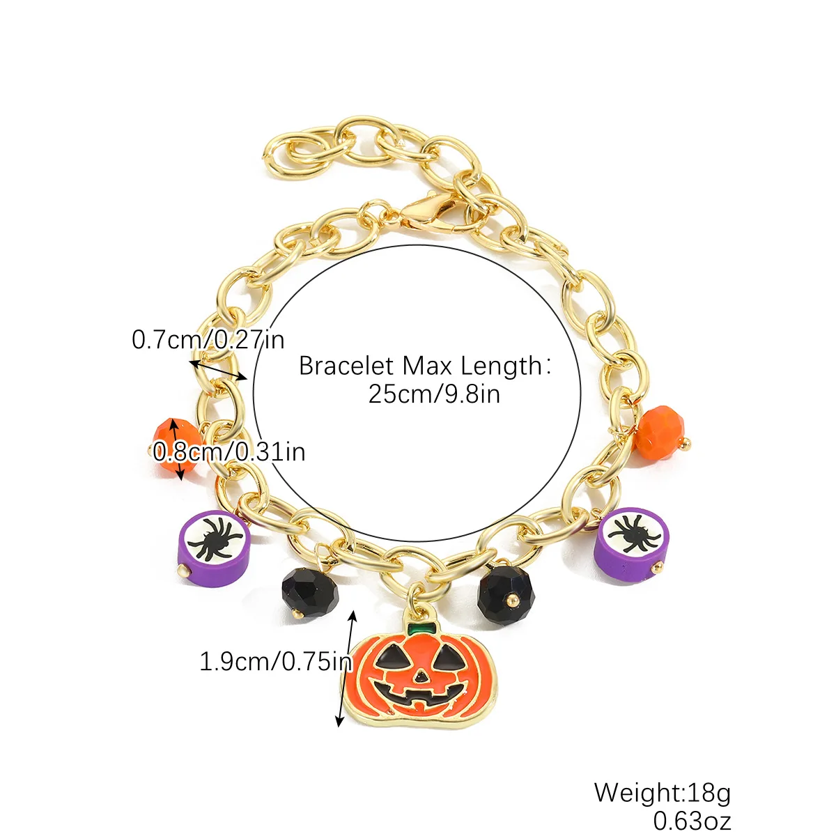 Bracelet set Amazon Rice Beads Orange Pumpkin Skull Pendant Halloween bracelet