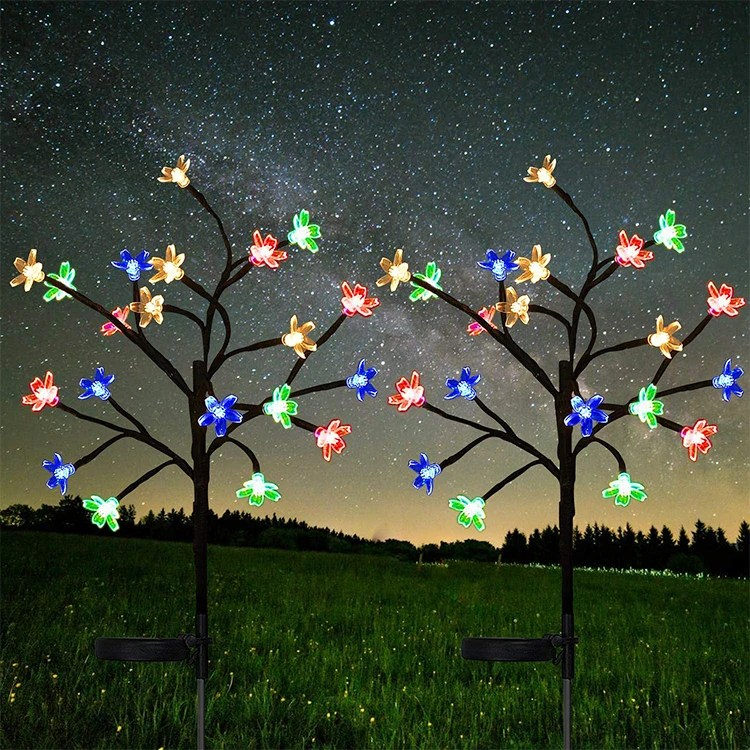  Outdoor Garden Decorative Solar String Lights Multi Color Fantastic Led Cherry Blossom Tree