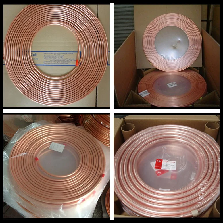 air conditioning pancake coil copper tube supply for air conditioner straight copper pipe