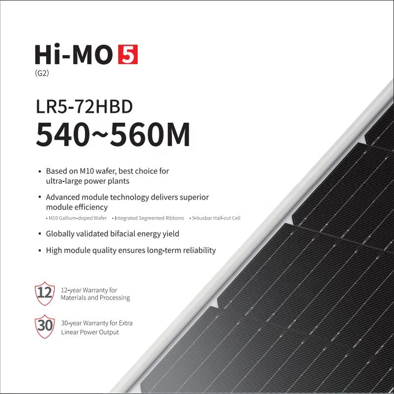 Solar Panels Certificate Longi Single 550 Watt Solar Panel 540w 545w 555w Bifacial Perc Mono Bipv Solar Panel