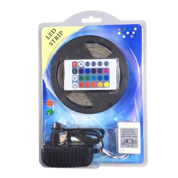 
16.4ft IP20 IP65 waterproof rgb led light strip tape kit with 12V 2A 3A 5A power supply 