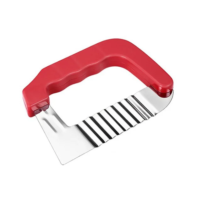 Stainless Steel Carrot Potato Wavy Crinkle Cutter French Fry Cutter For Chopping Vegetable