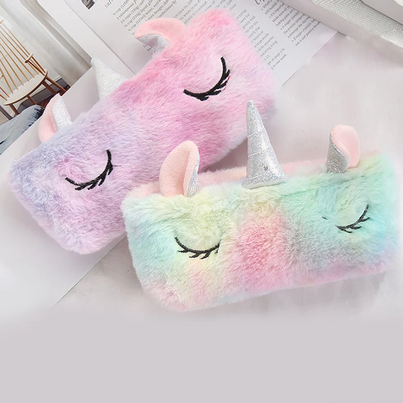  2021 Top Sales Multifunction School Cute Plush Unicorn Pencil Bag Stationery For