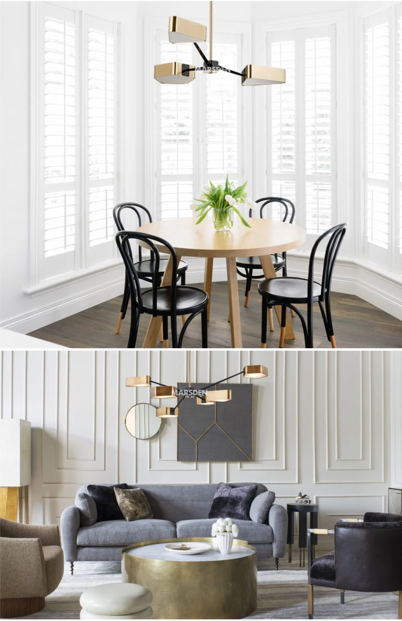 MARSDEN  living room brass black LED  luxury chandelier lighting