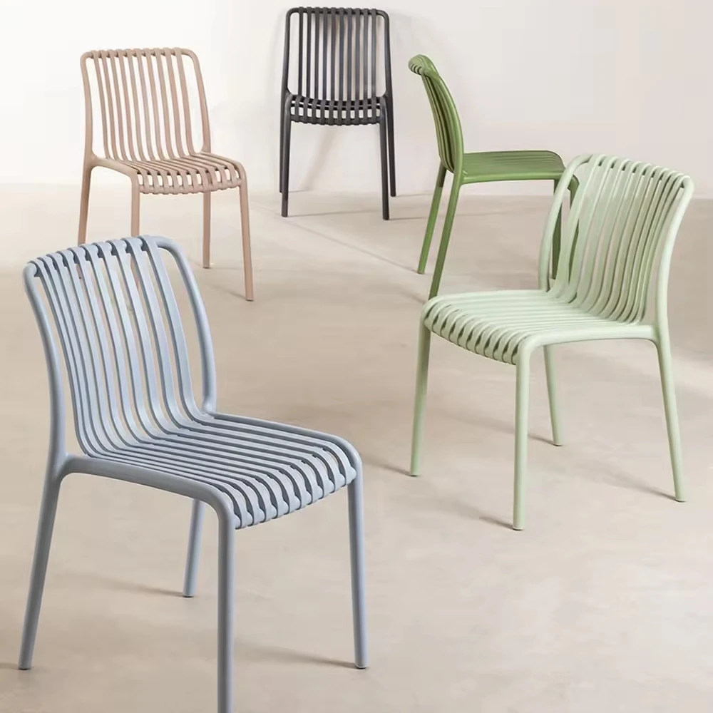 Outdoor Dining Chairs Factory Price High Quality PP Plastic Stacking Newly Designed Garden Indoor Modern Restaurant Furniture