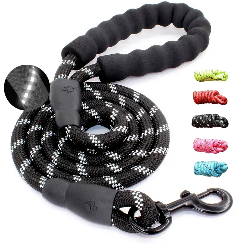 5ft Heavy Duty Pet Reflective Training Tracking Nylon Rope Pet Dog Lead Dog Leash