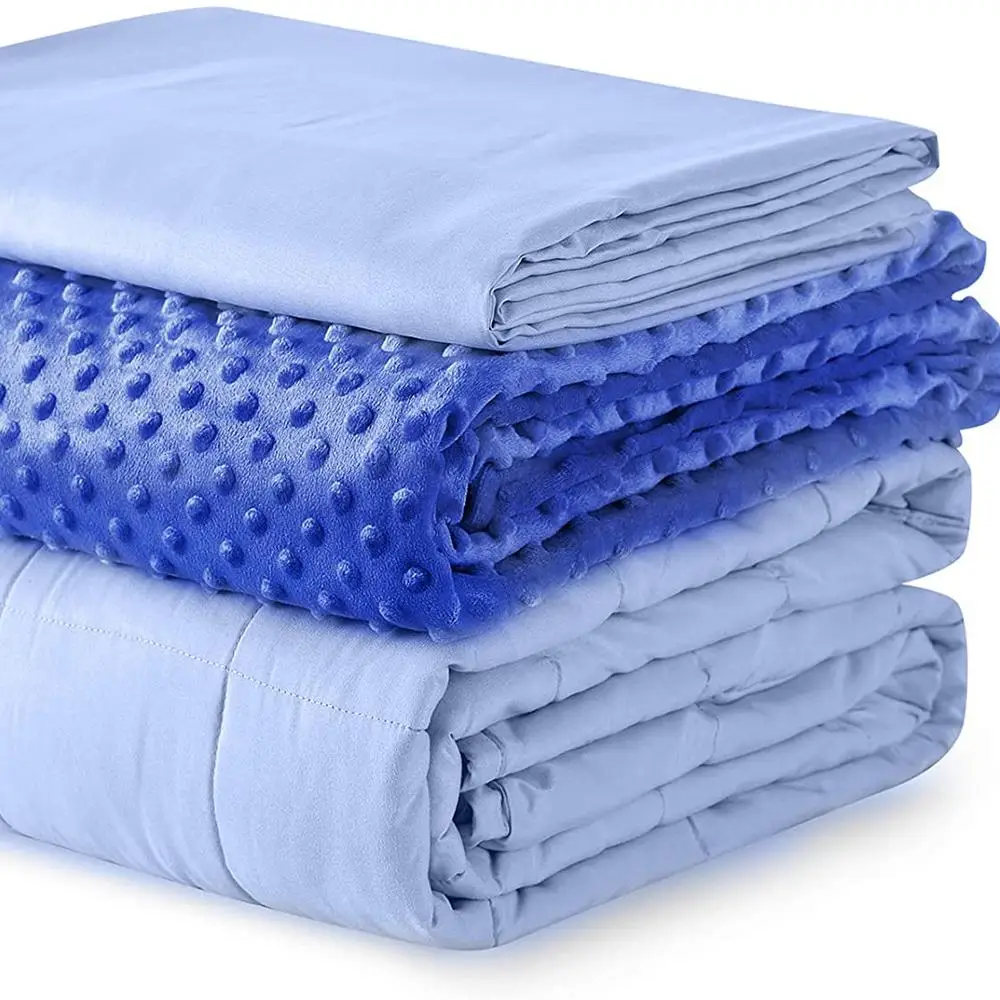 Kids Weighted Blanket and Duvet Covers -Hot and Cold Duvet Cover Set (3 Pieces) - (Lattice Scroll, 36'x48' 5lbs)