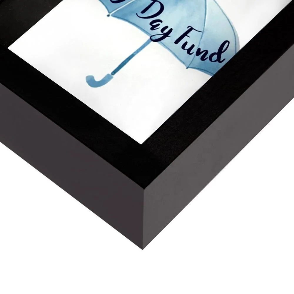 High quality wholesale coin money bank Fund wooden shadow box picture photo Frame For Home Decor