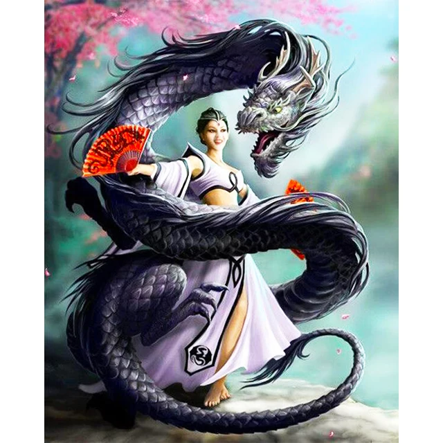 2020 new customized factory wholesale 5d diy home decor dragon and master diamond painting kit