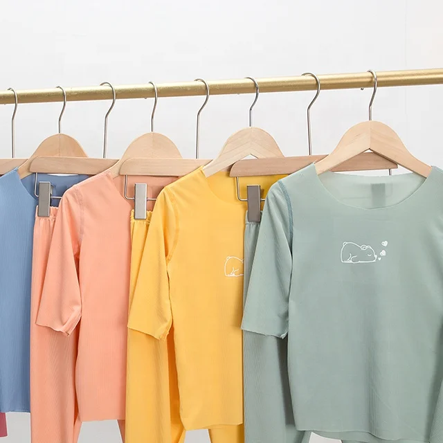 
Wholesale Kids T Shirts Set In Summer Children Clothing Cool As Ice Smooth And Soft Girl And Boy Pajamas Baby Sleepwear Quality 