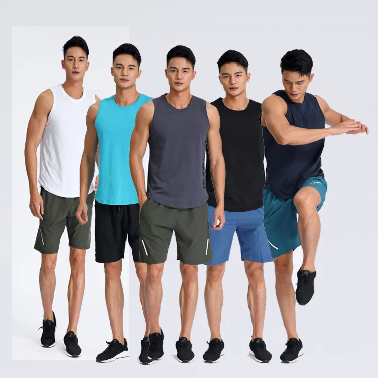 Custom Summer Sweat Casual Men Running Fitness Suit Breathable Jogging Sports Set