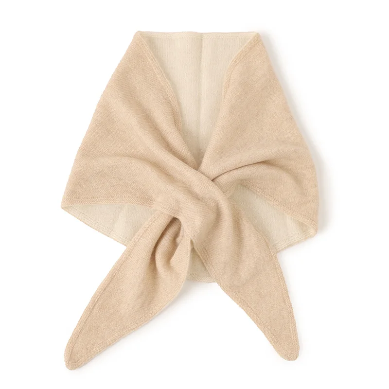 2022 designer brand triangle cashmere snood scarf custom fashion plain knit winter women cashmere scarves shawl