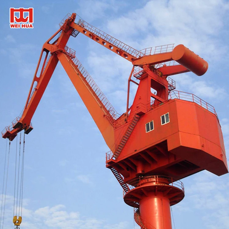 offshore pedestal crane 35 ton 50 ton shipyard mobile portal jib crane dock gantry harbor crane 80 ton