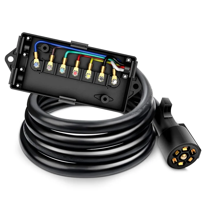 Factory direct supply American 7-core trailer wiring harness RV pickup trailer power cable plug connector with junction box