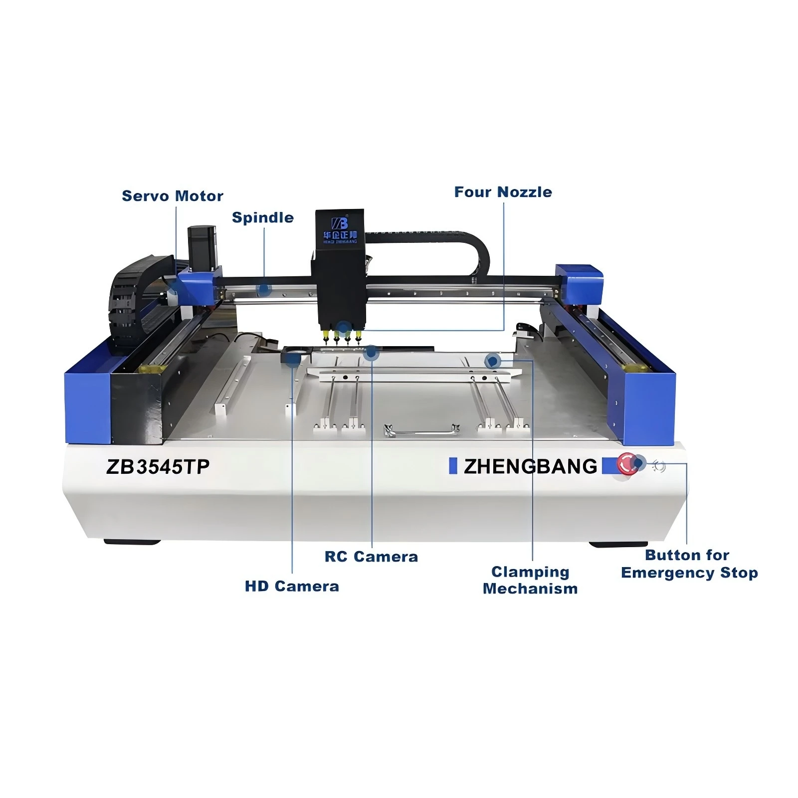 ZB3545TP SMT 4 Head Machine Desktop Small Pick And Place Machine Automatic Pcb Assembly Chip Mounter For 0402 0805 BGA Element