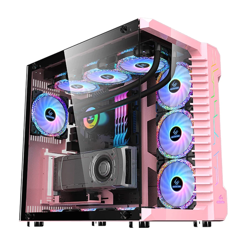 Новый Модный популярный настольный корпус для игрового компьютера ATX с 10 RGB охлаждающими вентиляторами