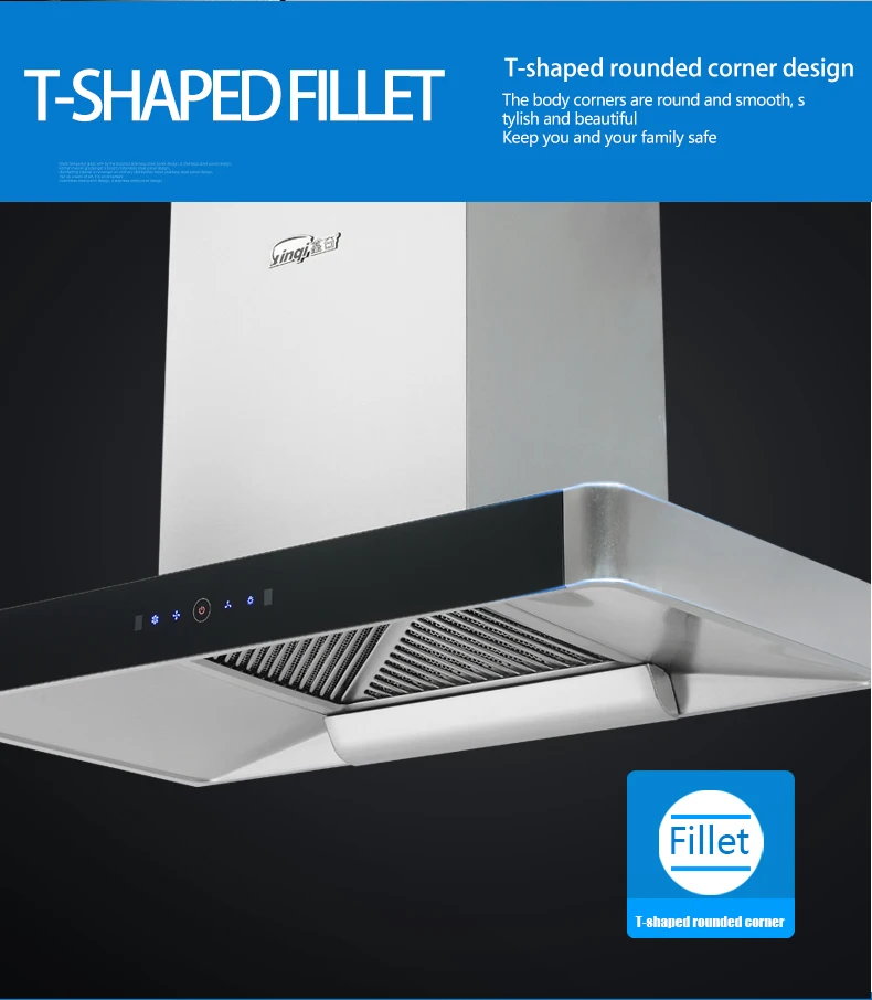 China manufacturer supply custom kitchen exhaust cooker hood home range hood XT12