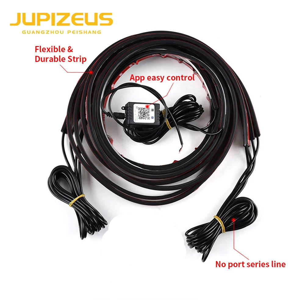 Управление через приложение бесперебойный цвет RGB автомобильный светильник комплект неоновый для нижнего корпуса автомобильная светодиодная лента