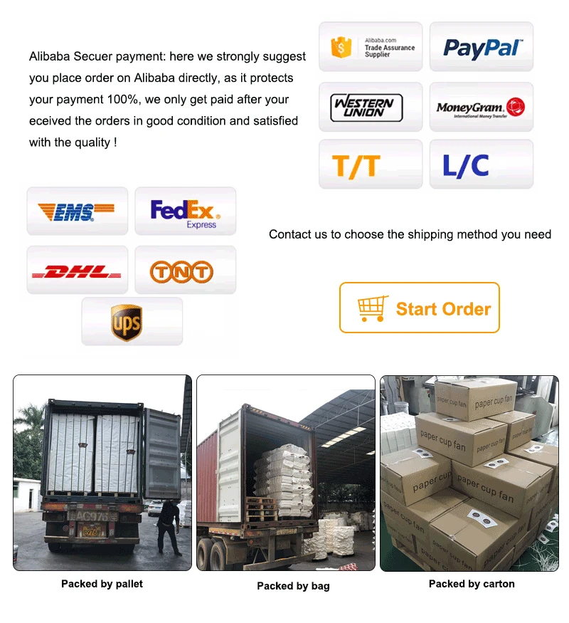 Custom pattern size cut disposable waterproof and oilproof flexo craft coffee tea fan paper cup fan 12 oz sheet