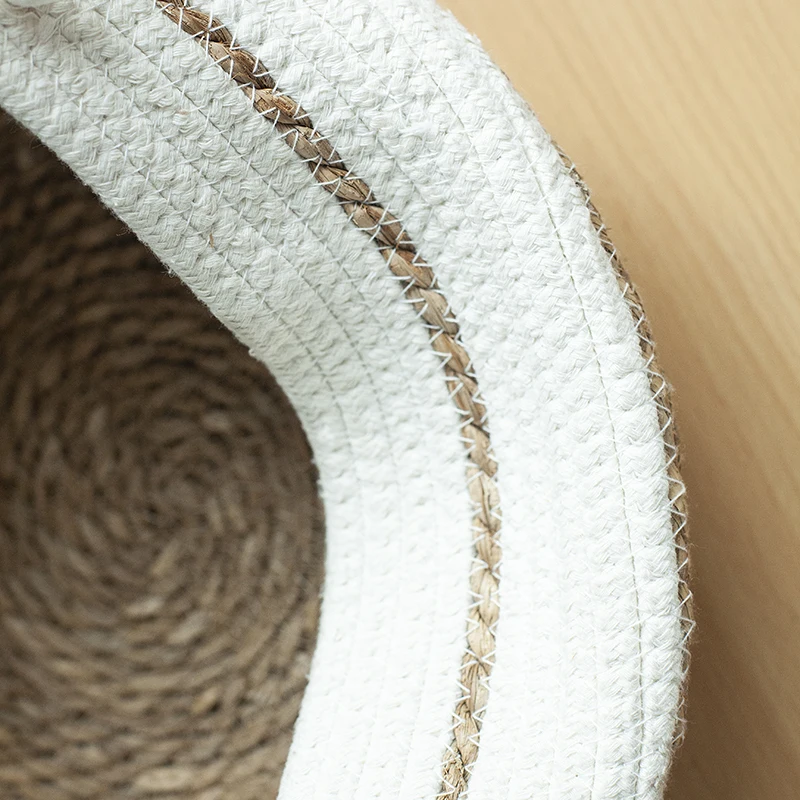 Custom round 2023 cotton woven seagrass basket wicker picnic storage rattan baskets