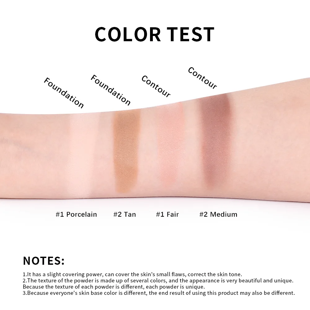 Lakerain Baked Color Correcting Powder Foundation  Brighten Long Lasting Matte Contour Bronzer Multipurpose Powder Palette