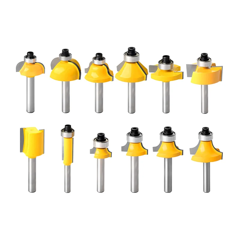 PEXMIENTAS 24PCS 8mm Shank Wood Router Bit Set with Aluminum Case for Woodworking