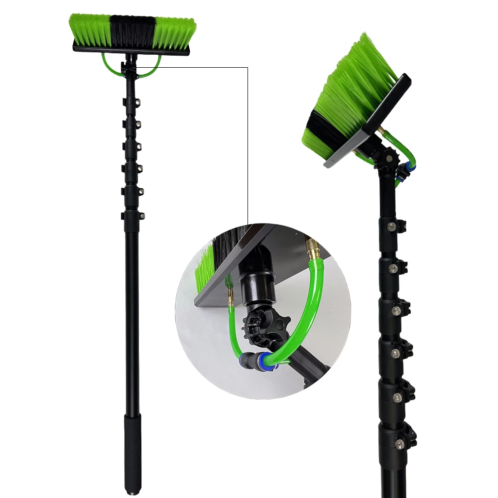Qiyun 6/8/10m Water Fed Telescopic Pole Window Cleaning Pole With Brush Window Cleaner Solar Panel Cleaning Brush