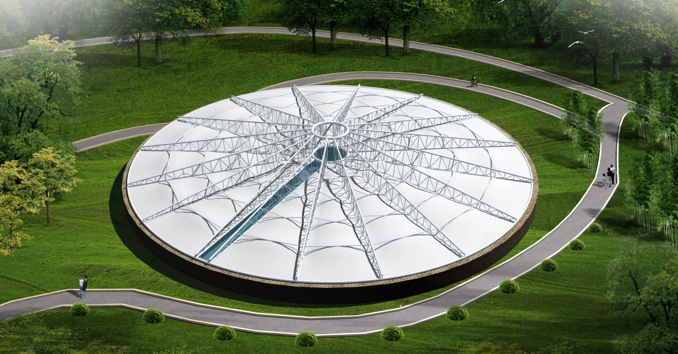XZ OEM ODM ETFE membrane structure shade , steel shade structure , garden shade structures