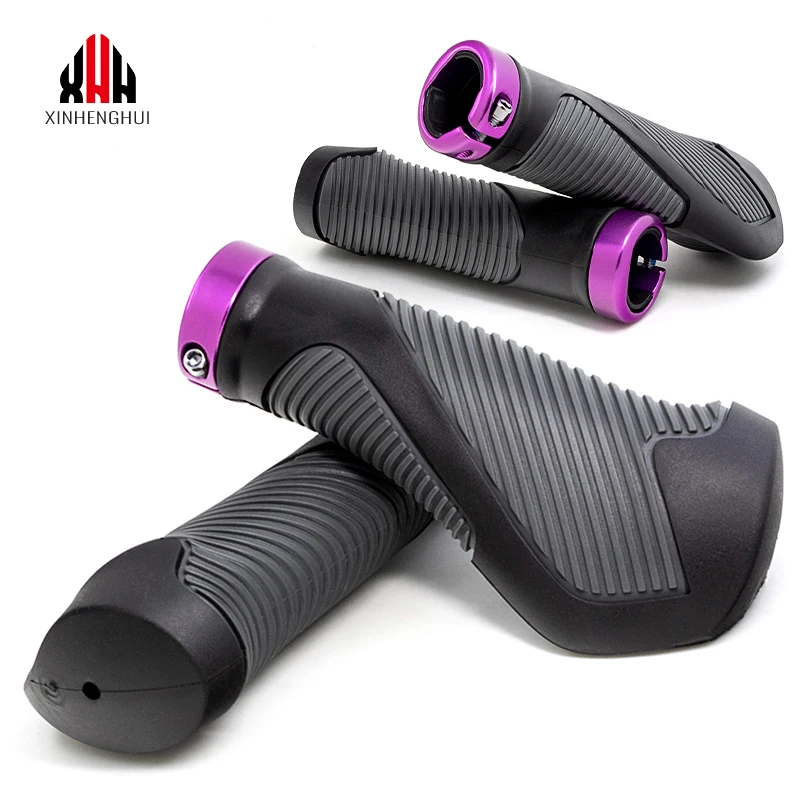 XH-G185BL manufacturer wholesale bicycle accessories new design lock on ergonomic   rubber bike grip