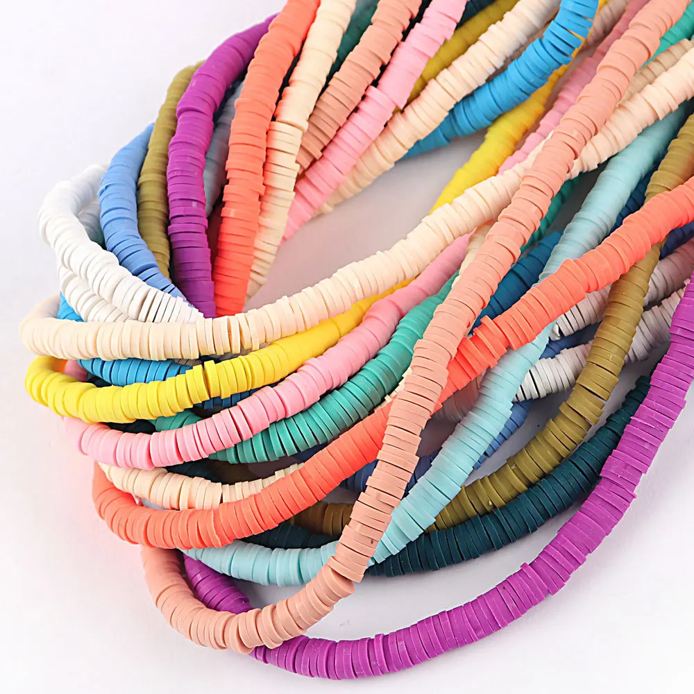 Ready To Ship 8mm Colorful Round Shape Soft Clay Beads Polymer Clay Disc Spacer Beads