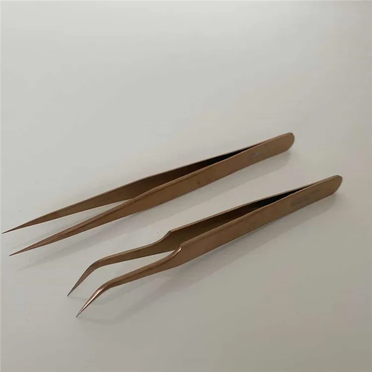 Black vetus esd tweezers rose gold eyelash tweezers eyelash extensions tweezers set