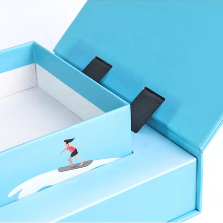 Creative flip lid inner box automatic lifting double door gift paper box