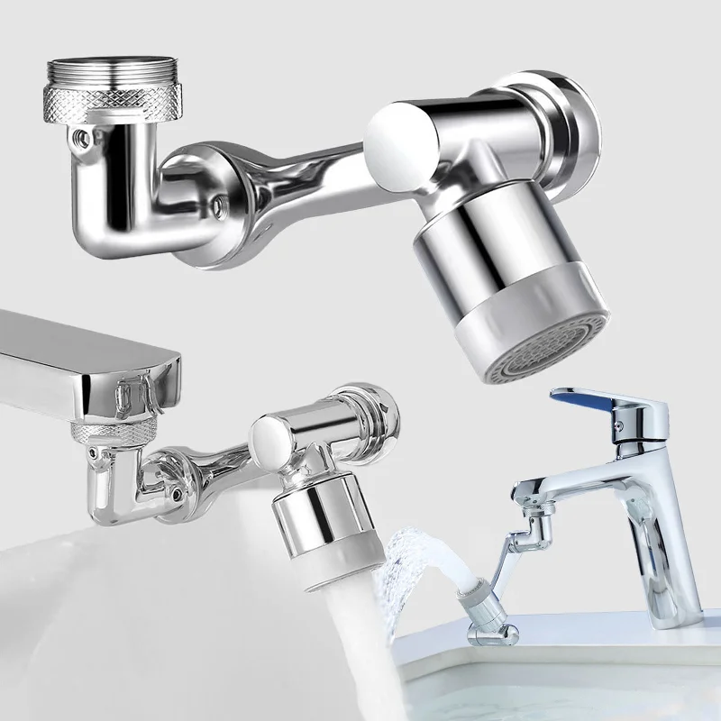 Arm Kids Rotatable Nozzle Sink Sprayer Tap Aerator Splash Kitchen Bathroom Baby Universal 1080 Degree Rotating Faucet Extender