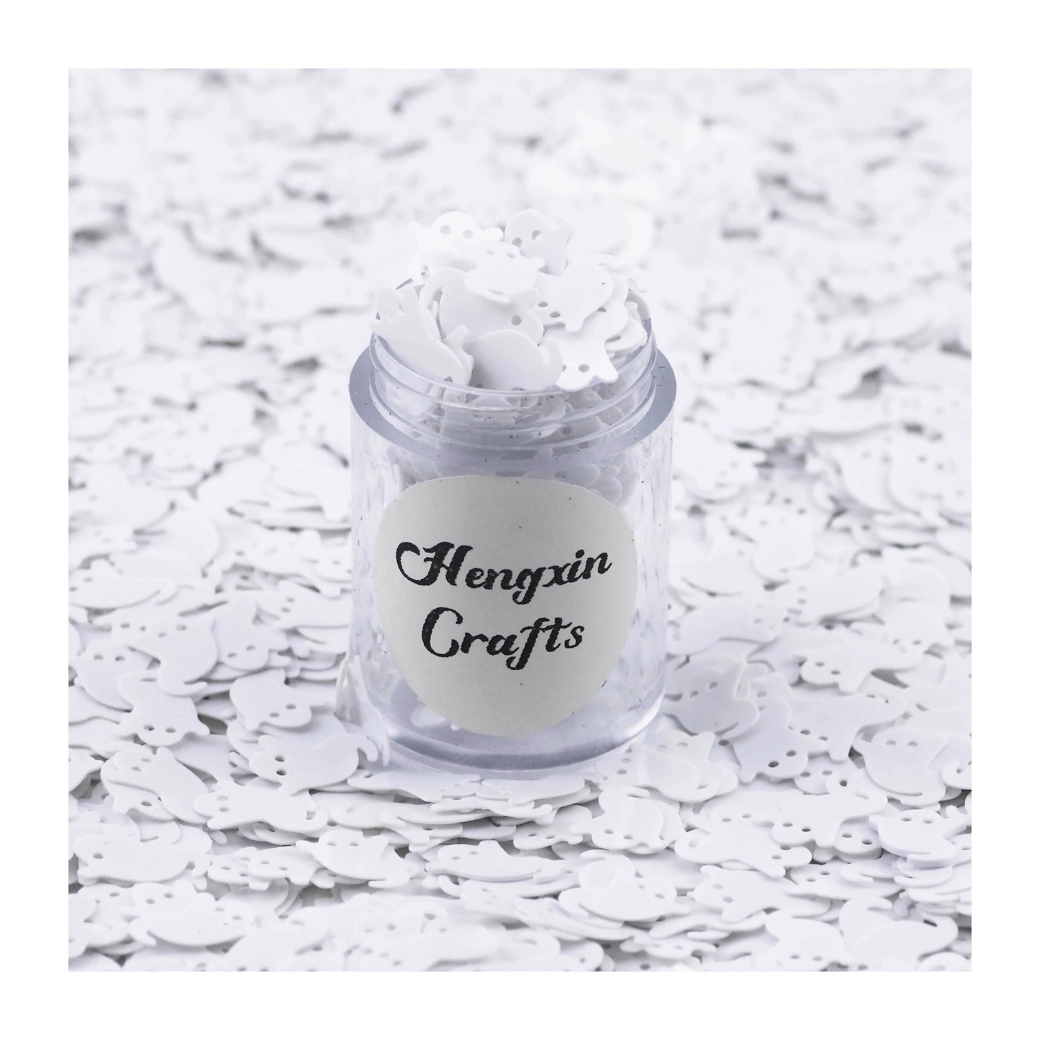 Hengxin Halloween White Ghost Sequins Paillette Glitter Crafts for Craft Decorate High-quality Fashion DIY Nail Art