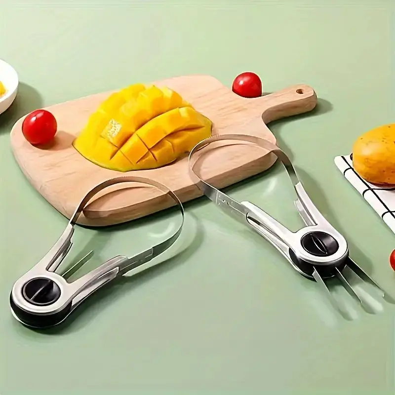 Versatile Stainless Steel Mango Slicer & Cutter: Versatile, Precise & Easy-GripCorer for Effortless Fruit Preparation