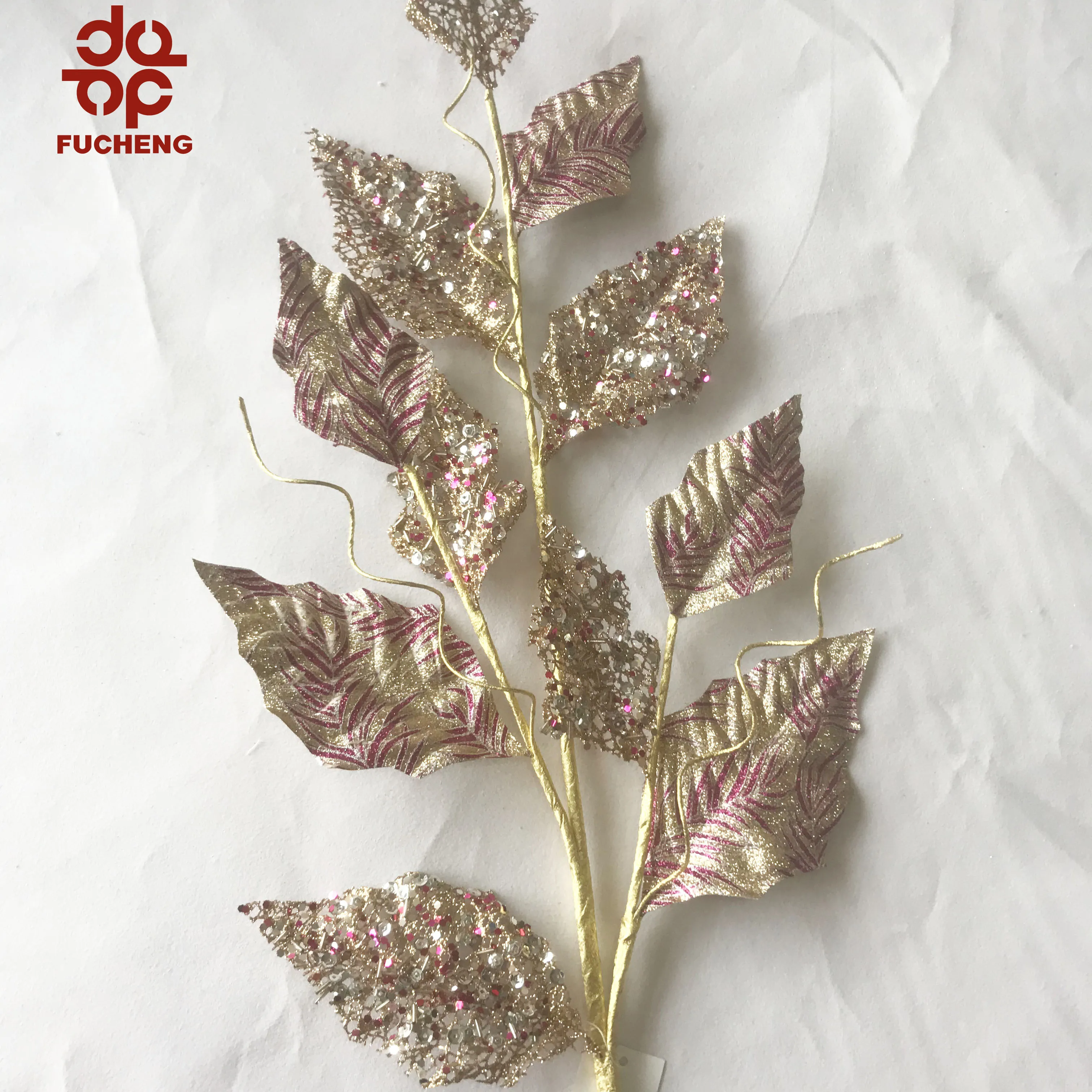 
Fine custom-made flowers fleurs with golden onion powder dried leaves plastic branches for fall wall backdrop Christmas decor 