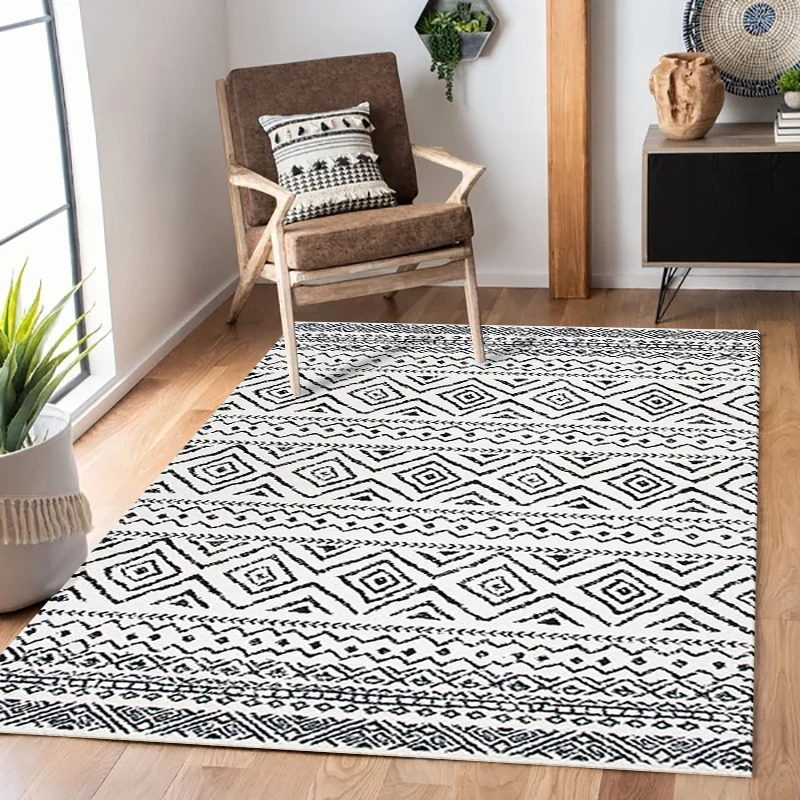 Washable Bedroom Large Area Rugs Modern Printing Floor Carpet for Parlor Mat Home Geometric Printed Carpet Rug for Living Room