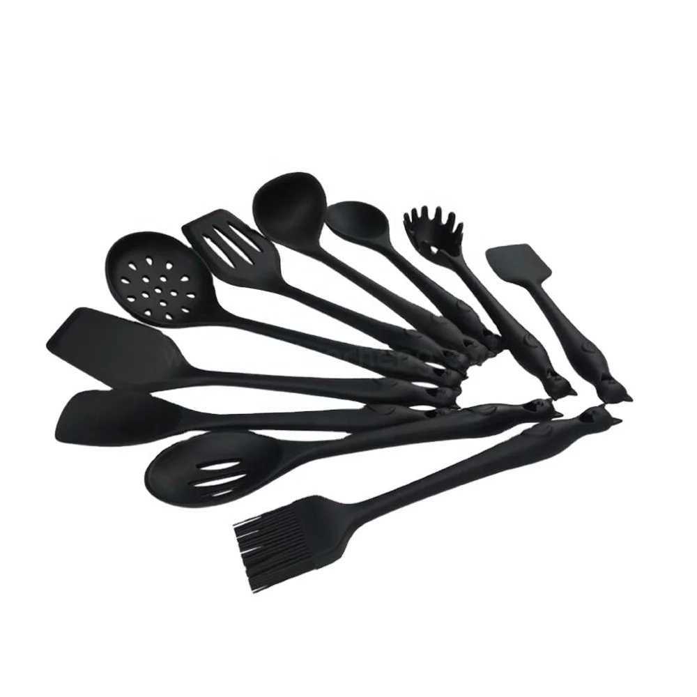 Hot Sale All silicone kitchen tool accessories set spatula pasta fork turnner brush kitchen utensils set