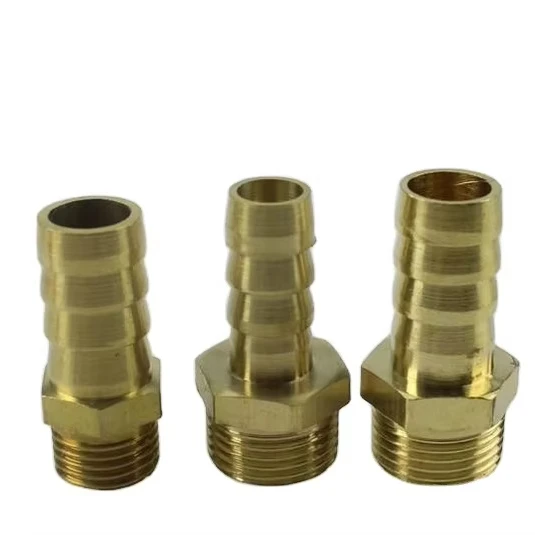 Brass Hose Barb Fitting  Male  Thread to Barbed Ends  Hose Nipple Coupler  Connector  Barbed Fitting