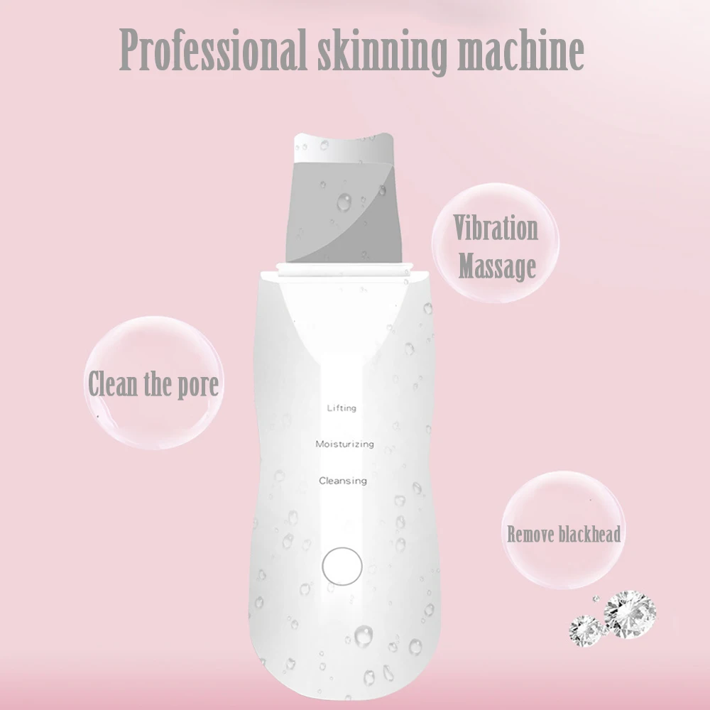 
Rechargeable Not Ultrasonic Skin Scrubber Vibration Massage Deep Facial Cleaning Remove Dirt Blackhead Face Skin Care Device 