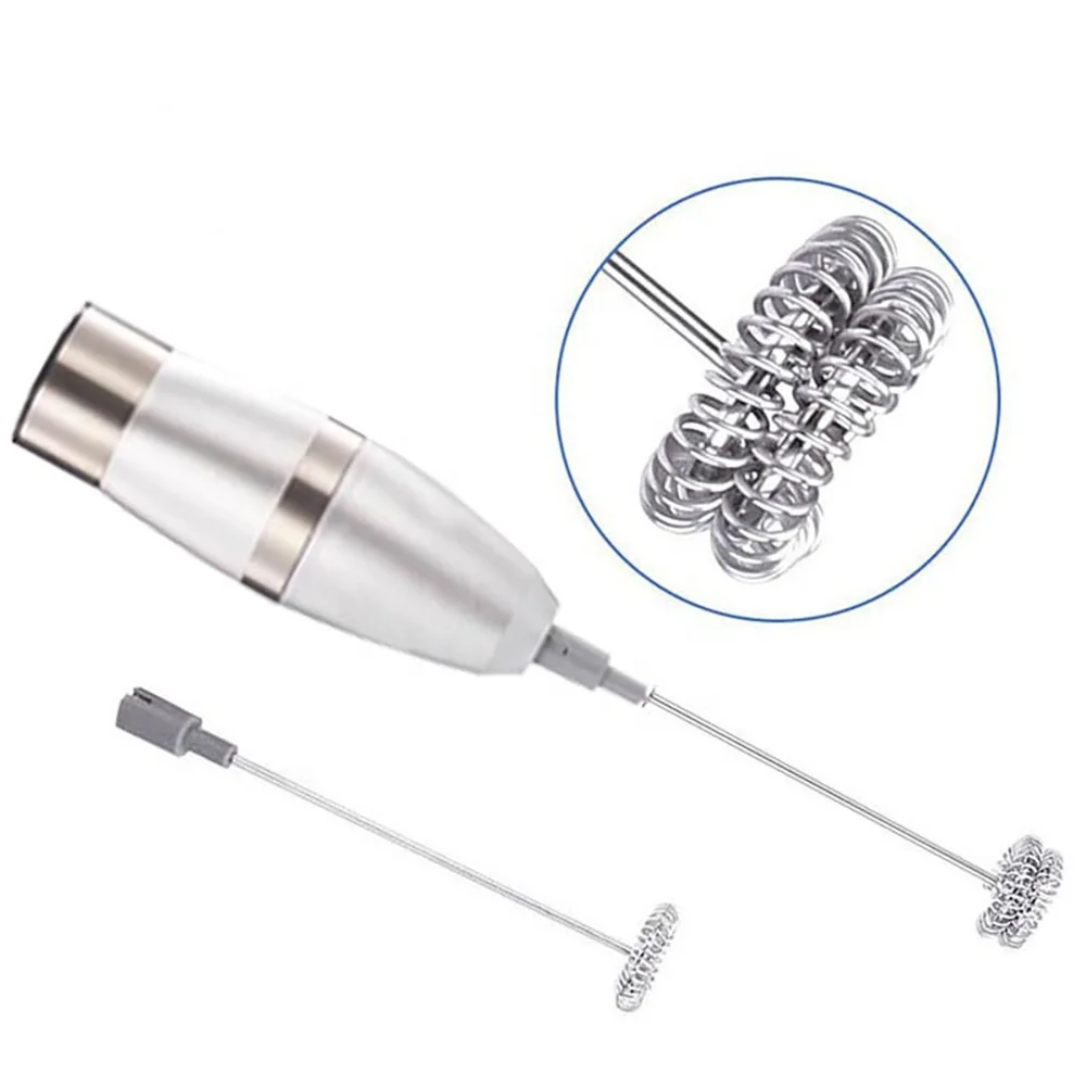 
2021 New Kitchen Accessories Stainless Steel Electric Milk Bubbler Mini Electric Egg Beater Customized Milk Hand Blender 